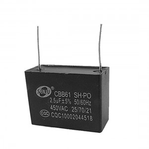 Non Polar CBB61 2.5uF 50/60Hz 450V AC Motor Run Capacitor