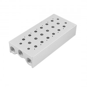 Rectangle 6 Rows Pneumatic Manifold Solenoid Valve Base