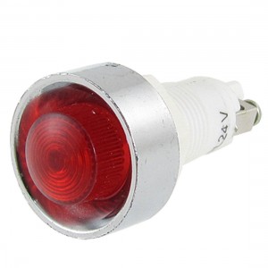 Round Red Cover Emergency Indicator Light Signal Lamp DC 24V