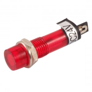 Plastic Case 2 Pins Red Lamp Signal Indicator Pilot Light DC 24V 5 Pcs