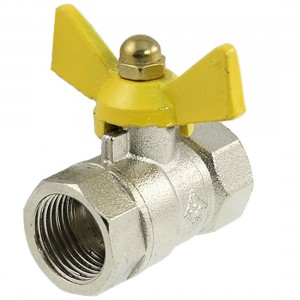 Water Gas Flow Control Yellow Handle 1/2" Hole Ball Valve