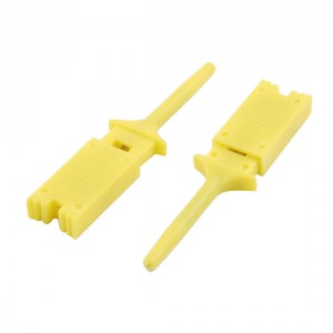 10 Pcs Plastic Multimeter Test Hook Clip Grabber Yellow 1.9" for PCB SMD IC