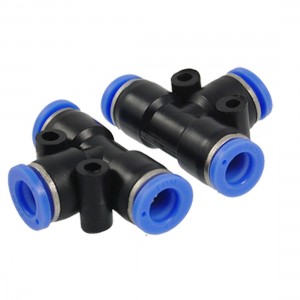 Pneumatic 8mm to 8mm T Connector Quick Fittings 2 Pcs Wxlls