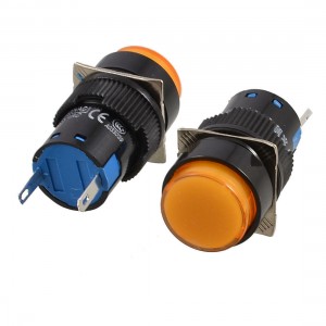 DC 24V Panel Mount Orange Indicator Abnormal Signal Light Pilot Lamp 2 Pcs