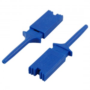 10 x Plastic Multimeter Test Hook Clip Grabber Royal Blue 1.9" for PCB SMD IC
