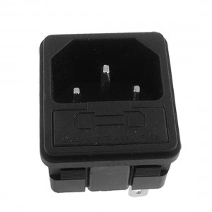 250V 10A 3 Pins IEC 320 C14 Power Inlet Socket Receptacle w 5x23mm Fuse Holder