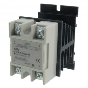 Single Phase Solid State Relay SSR 60A 80-250V AC 75-480V AC w Aluminum heatsink