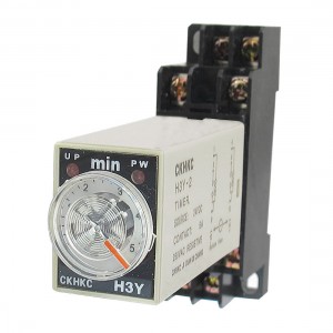 DC 24V H3Y-2 0-5 Minutes 5Min DPDT 8 Pins Power on Time Delay Relay w Socket