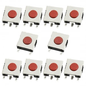 10 Pcs 6x6x2.5mm PCB Momentary Tact Push Button Switch 4 Pin SMD