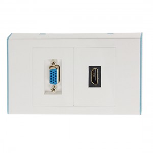 VGA HDMI Wall Mounting Panel Socket Dual Jacks Plate