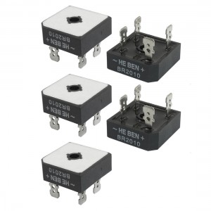 BR2010 Half Wave Metal Case Single-Phase Bridge Rectifier 5 Pcs