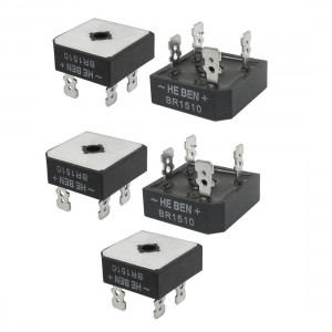 BR1510 Professional Metal Case Bridge Rectifier 1000V 15A 5 Pcs