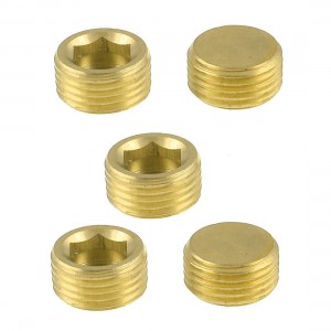 5 Pcs Brass Internal Hex Head Socket 1/2" PT Thread Pipe Plug Fitting