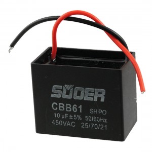 450V 10uF Polypropylene Film Motor Running Capacitor Yhlxe
