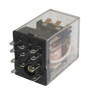 JQX-13F MY3 DC 24V Coil 11-Pin 3PDT Red LED Electromagnetic Relay