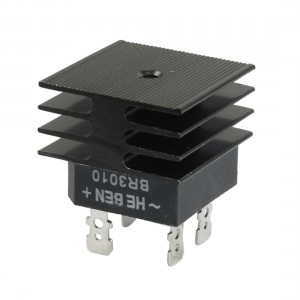 BR3010 30A 1KV Single Phase Bridge Rectifier Half-Wave Black w Heatsink