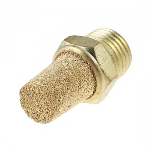 1/4" PT Thread Sintered Pneumatic Air Exhaust Silencer Muffler Gold Tone