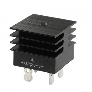 KBPC10-10 10A 1KV Single Phase Bridge Rectifier Half-Wave Black w Heatsink