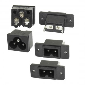2 Pcs Male Plug IEC320 C6 AC Power Inlet Socket + 3 Pcs IEC 60320 C12 Plug