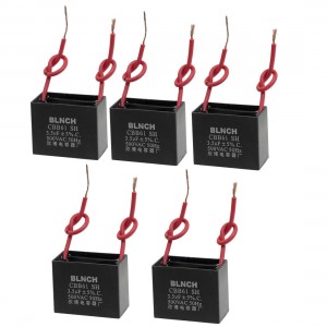 5 Pcs CBB61 3.5uF AC 500V Rectangle Non Polar Motor Run Capacitor