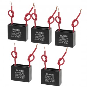 5 Pcs CBB61 2.4uF AC 500V Rectangle Non Polar Motor Run Capacitor