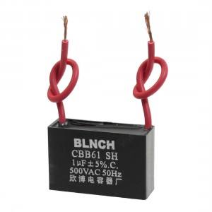 CBB61 1uF AC 500V Polypropylene Film Motor Run Capacitor