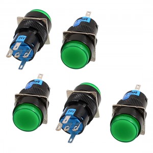 5 x Green LED Lamp SPDT Momentary NO NC Push Button Switch 24V