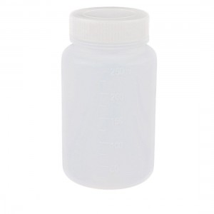 250mL Capacity Laboratory Storage Plastic Widemouth Bottle White