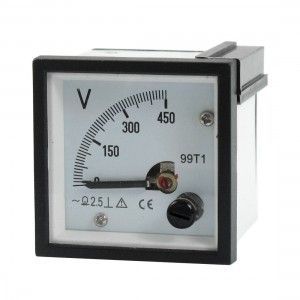 AC 0-450V Fine Tuning Dial Panel Analog Voltage Meter Voltmeter White Black