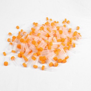 5ml Orange Cap Clear Plastic Disposable Centrifuge Tubes w Skirt 200 Pcs