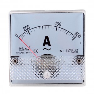 SF-80 AC 0-600A Rectangle Analog Panel Ammeter Gauge
