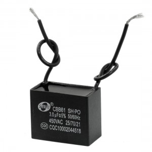 CBB61 Model 3uF AC 450V Polypropylene Film Motor Run Capacitor