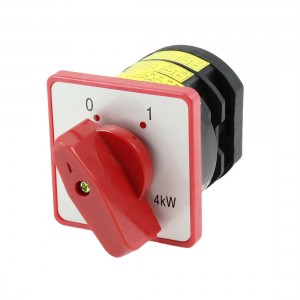 ON/OFF 2-Positions Red Rotary Handle Universal Cam Switch AC 380V 4KW 20A