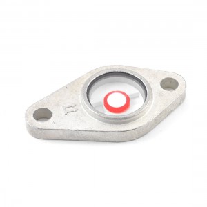 Screw Fixed Metal 9mm Dia Bore Oil Level Sight Glass for Air Compressor