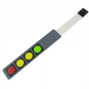 DC 12V 1x4 4 Key Array Membrane Switch Keyboard 107x20x0.8mm Vvloq