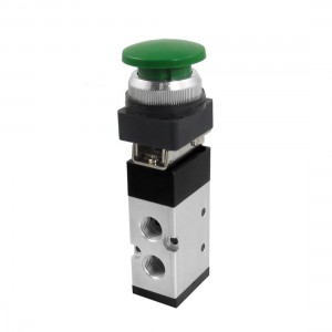 MV522PB 12mm Thread Input 2/5 Way Green Mushroom Button Air Mechanical Valve