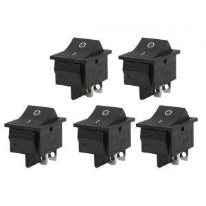 5 Pcs AC 250V 15A 125V 20A 4 Pin DPST Black On/OFF Rocker Switch