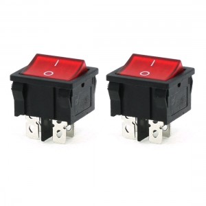 AC 250V/6A 125V/10A 4 Pins DPST On/Off Rocker Switch 2 Pcs