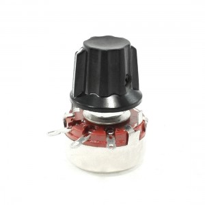 WTH118 22K ohm Single Turn Rotary Linear Taper Carbon Potentiometer Pot w Knob