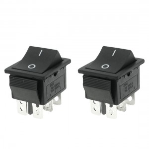 250V/15A 125V/20A AC Momentary ON/OFF DPDT Rocker Switch 2 Pcs