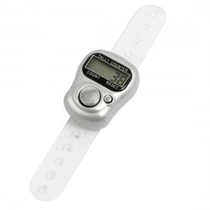 Silver Tone Housing 5 Digit LCD Electronic Finger Counter Hand Tally