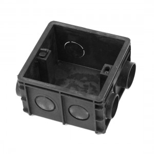 80x80x50mm Flush-Type PVC Wall Mounted Single Gang Junction Box Case Black