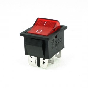 5 Pcs Red AC 15A/250V 20A/125V DPDT On-On 6 Pin Boat Rocker Switches