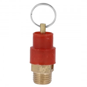 Red Gold Tone 1/4" Male Thread Air Compressor Safety Relief Valve