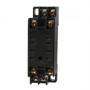 PYF08A 8P Screw Terminal Relay Socket Base DIN Rail Black