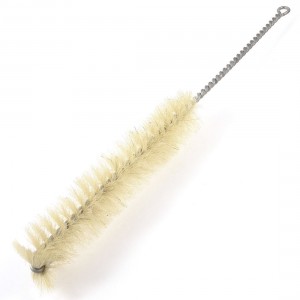 Twist Metal Handle Laboratory Test Tube Cleaning Brush Beige
