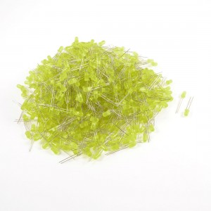 1000 Pcs 2.2-3.2VDC 20mA Non-polar 2-Pin 5mm F5 Yellow LED Light Emitting Diodes