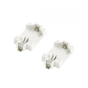 2 x Off White Plastic Button Coin Cell Battery Socket Holder for CR2032