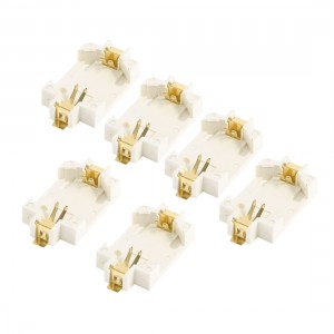 6 x Off White Plastic CR2032 Cell Button Lithium Battery Socket Holder