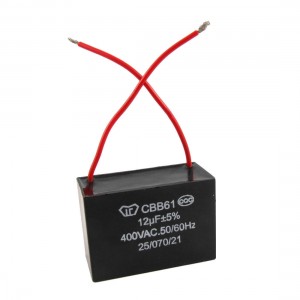 12000nF 12 uf MFD 400VAC 50/60Hz 2 Wire Fan Capacitor CBB61